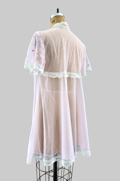 60s Embroidered Nightgown Jacket