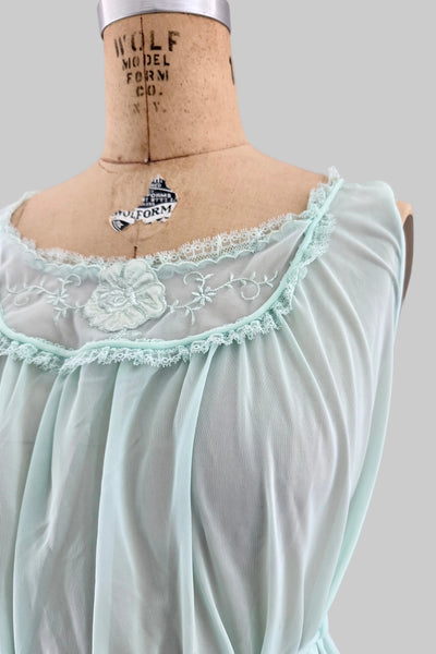 Vintage Seafoam Long Nightgown