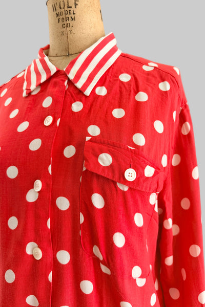 SPRING CLEANING - 90s Polka Dot Top