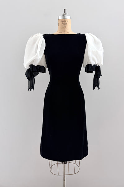 Puff Sleeve Velvet Party Dress