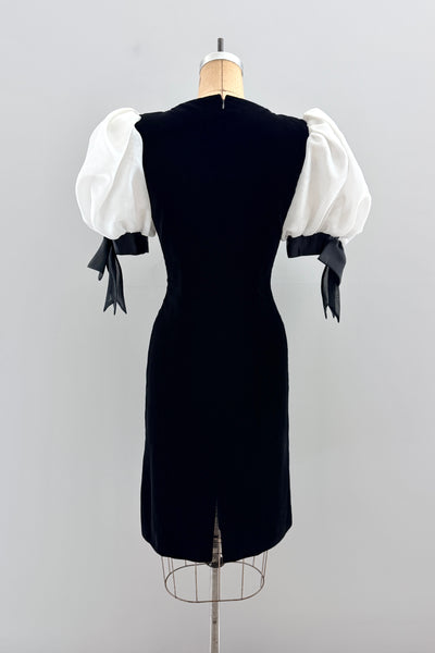 Puff Sleeve Velvet Party Dress