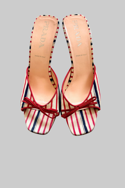 PRADA Striped Heels 39