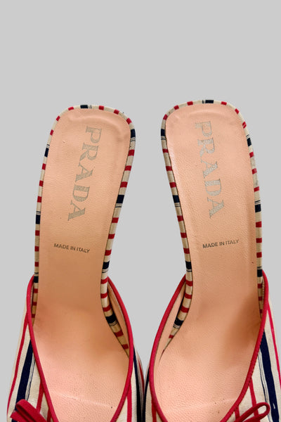 PRADA Striped Heels 39