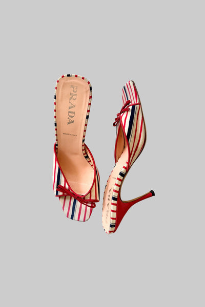 PRADA Striped Heels 39