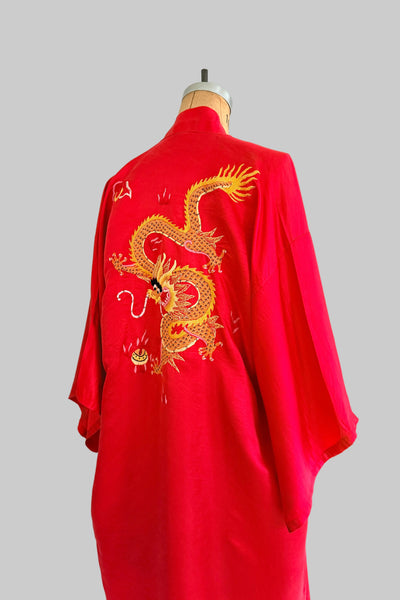 Vintage Dragon Silk Robe