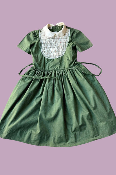Smocked Green Dress