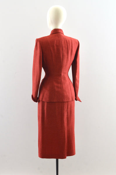 Vintage 1940s Red lilli Ann Suit