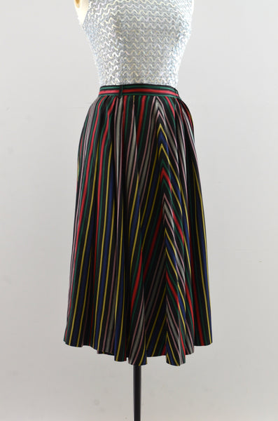 Vintage 1950's "Maxan" Rainbow Stripe Skirt