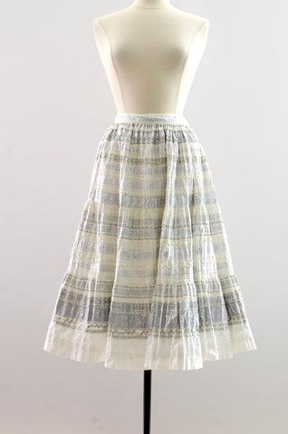 Vintage 1960's White Patio Skirt