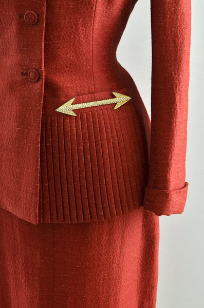 Vintage 1940s Red lilli Ann Suit