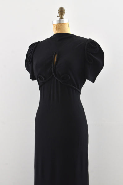 Vintage 1930's Puff Sleeve Dress