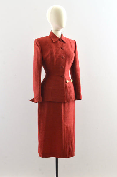 Vintage 1940s Red lilli Ann Suit