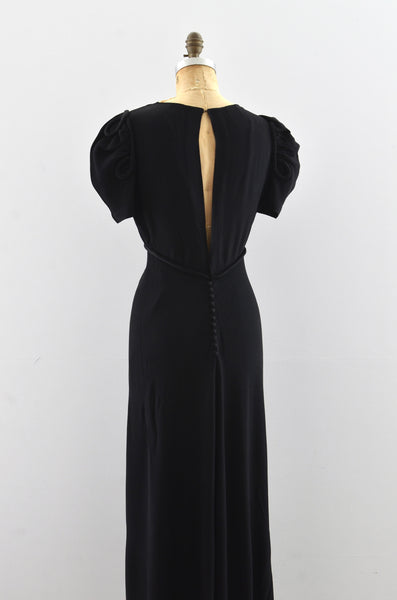 Vintage 1930's Puff Sleeve Dress