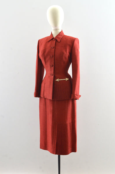 Vintage 1940s Red lilli Ann Suit