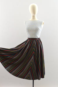 Vintage 1950's "Maxan" Rainbow Stripe Skirt