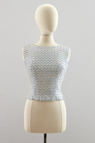 Vintage 1950's Iridescent Sequin Top