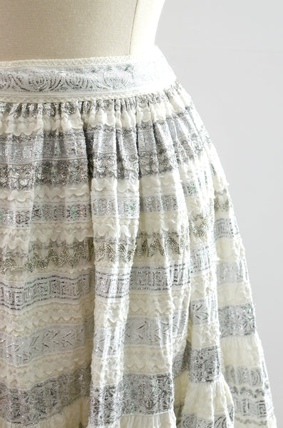 Vintage 1960's White Patio Skirt