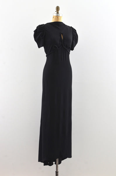 Vintage 1930's Puff Sleeve Dress