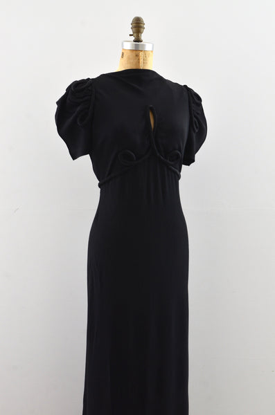 Vintage 1930's Puff Sleeve Dress