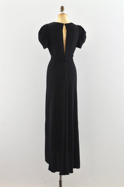 Vintage 1930's Puff Sleeve Dress
