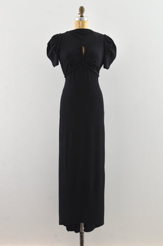 Vintage 1930's Puff Sleeve Dress