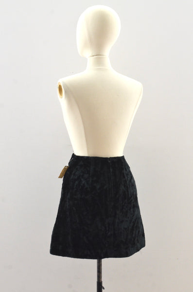 Vintage 60's Crushed Velvet Mini Skirt