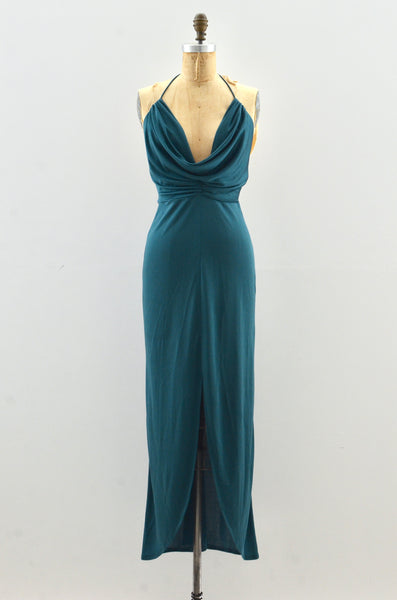 "Hera" 1970's Jewel Halter Dress