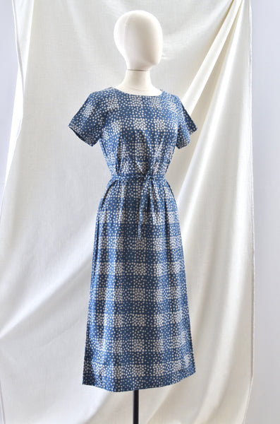 Vintage Grid Floral Dress