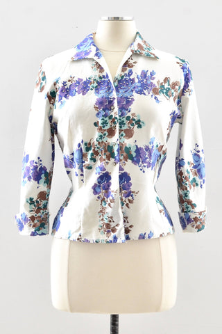 Rhinestone Floral Top