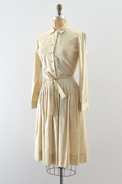 50's Light Beige Shirtdress