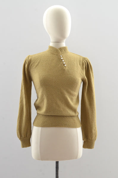 Vintage 70's Puff Shoulder Sweater