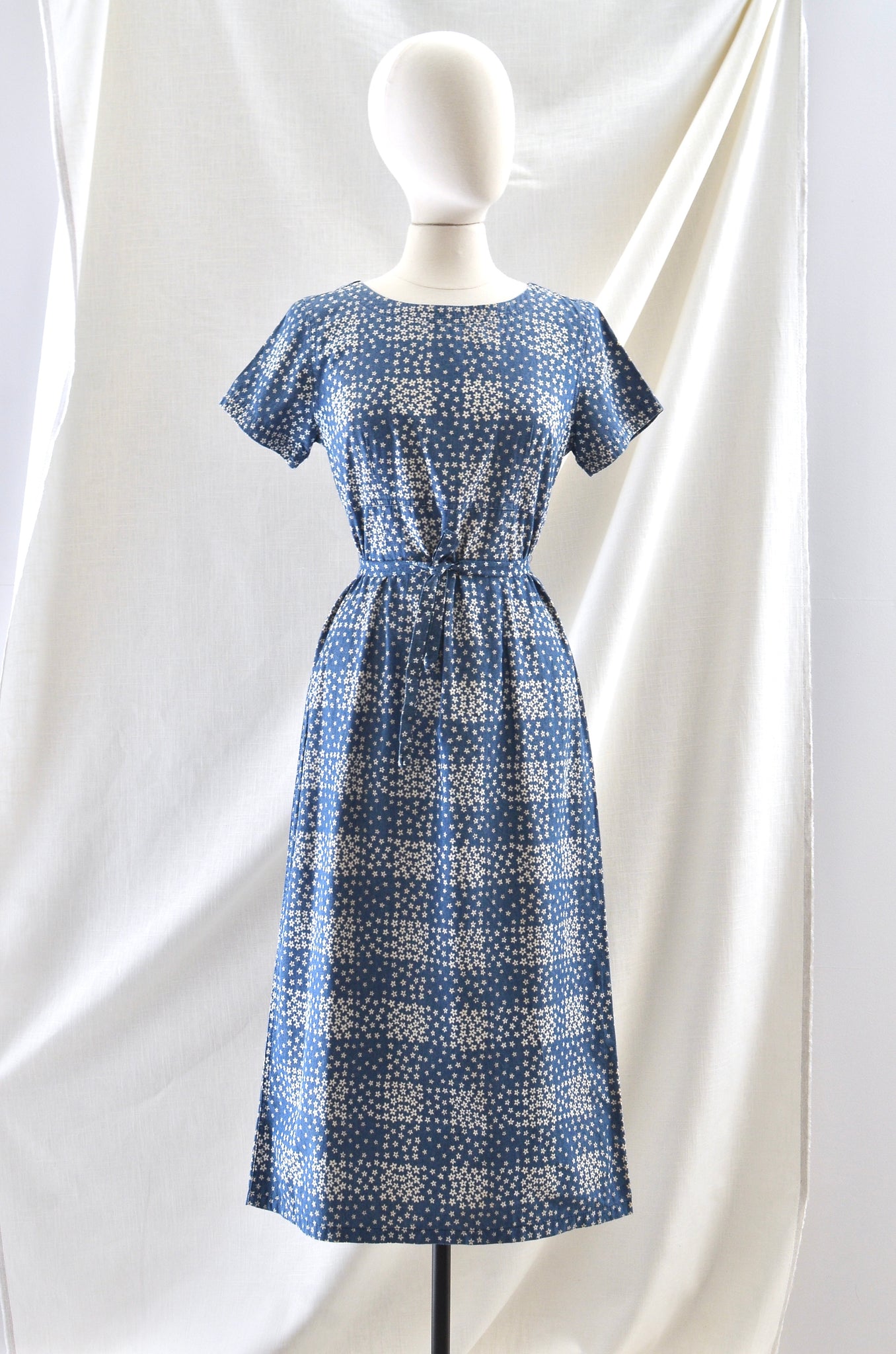 Vintage Grid Floral Dress