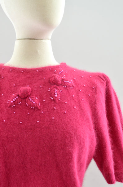 Vintage Hot Pink Angora Sweater