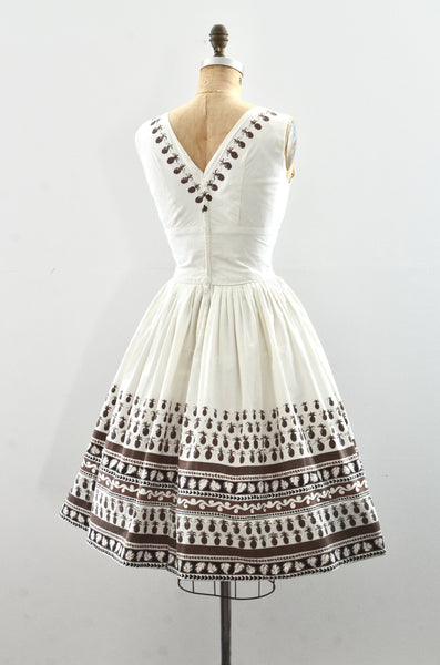 1950s 50's Pineapple Print Dress / small medium