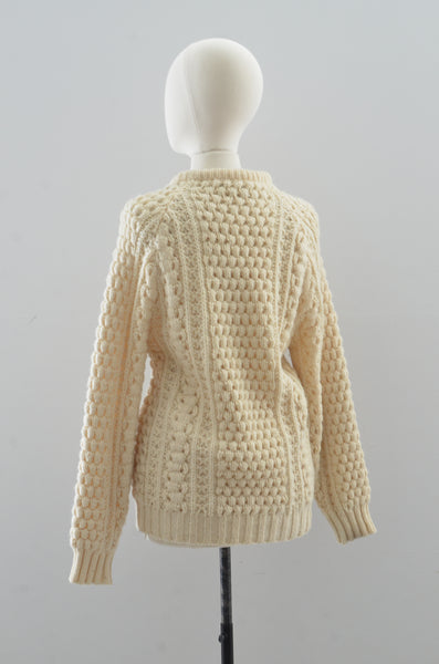 Handloomed Cable Knit Sweater / S M