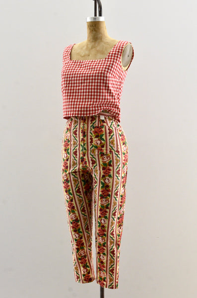 Vintage Floral Print Pants