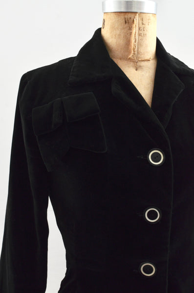 Vintage 1950's Black Velvet Jacket