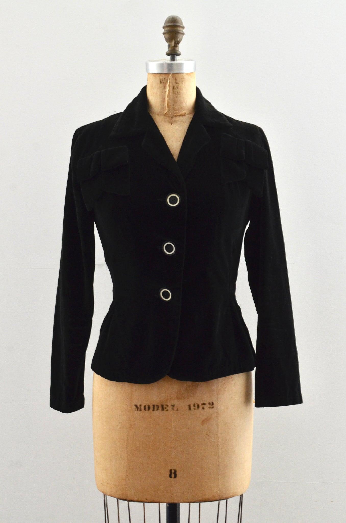 Vintage 1950's Black Velvet Jacket