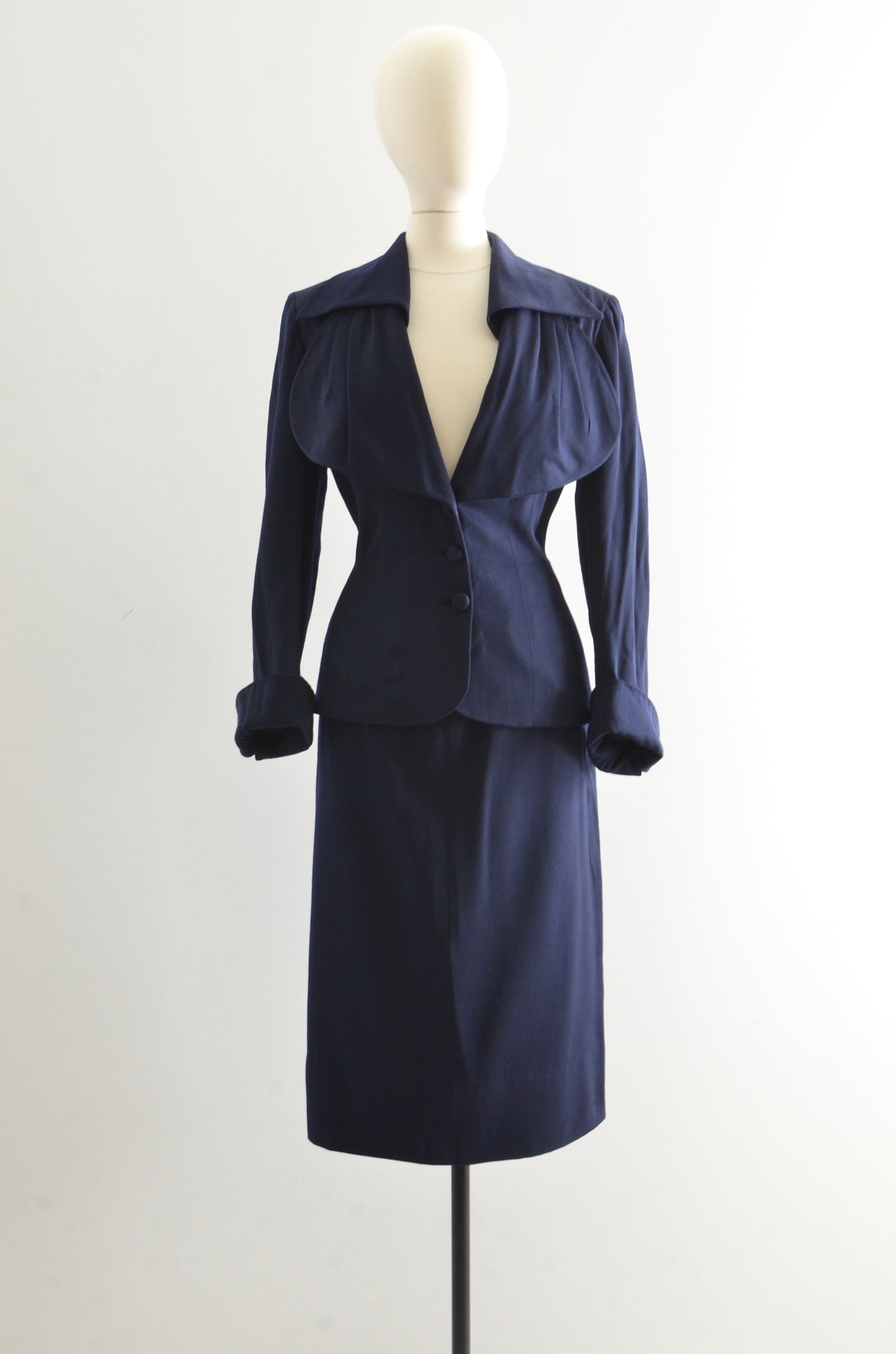 50's Sue Joy  Gabardine Suit / M