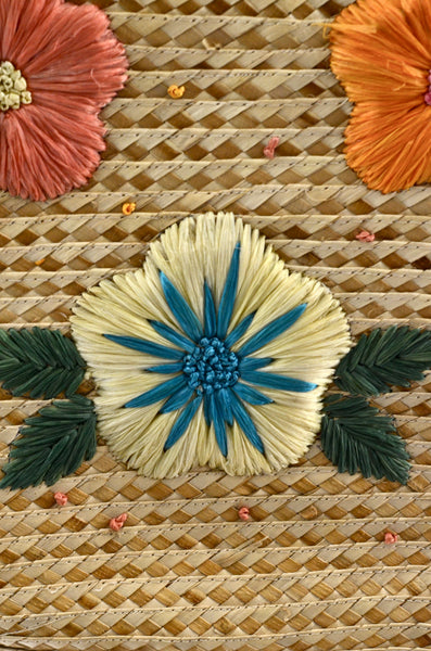 60's Embroidered Straw Bag