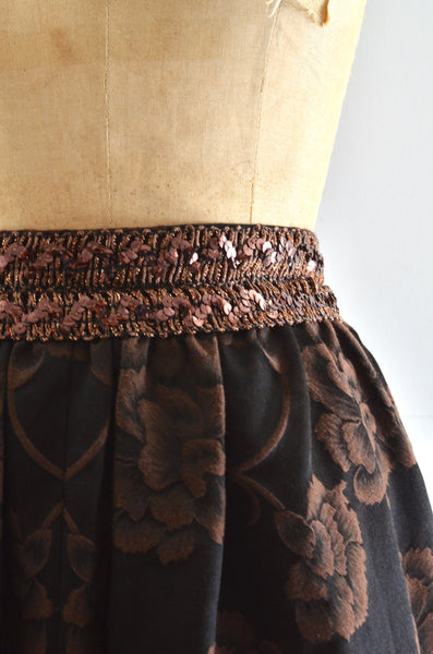 Vintage Jacquard Long Skirt / S