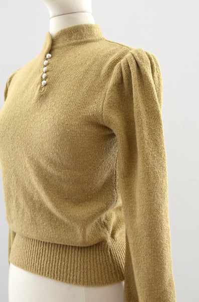Vintage 70's Puff Shoulder Sweater