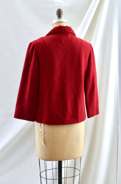 Vintage 1950's Soutache Red Jacket