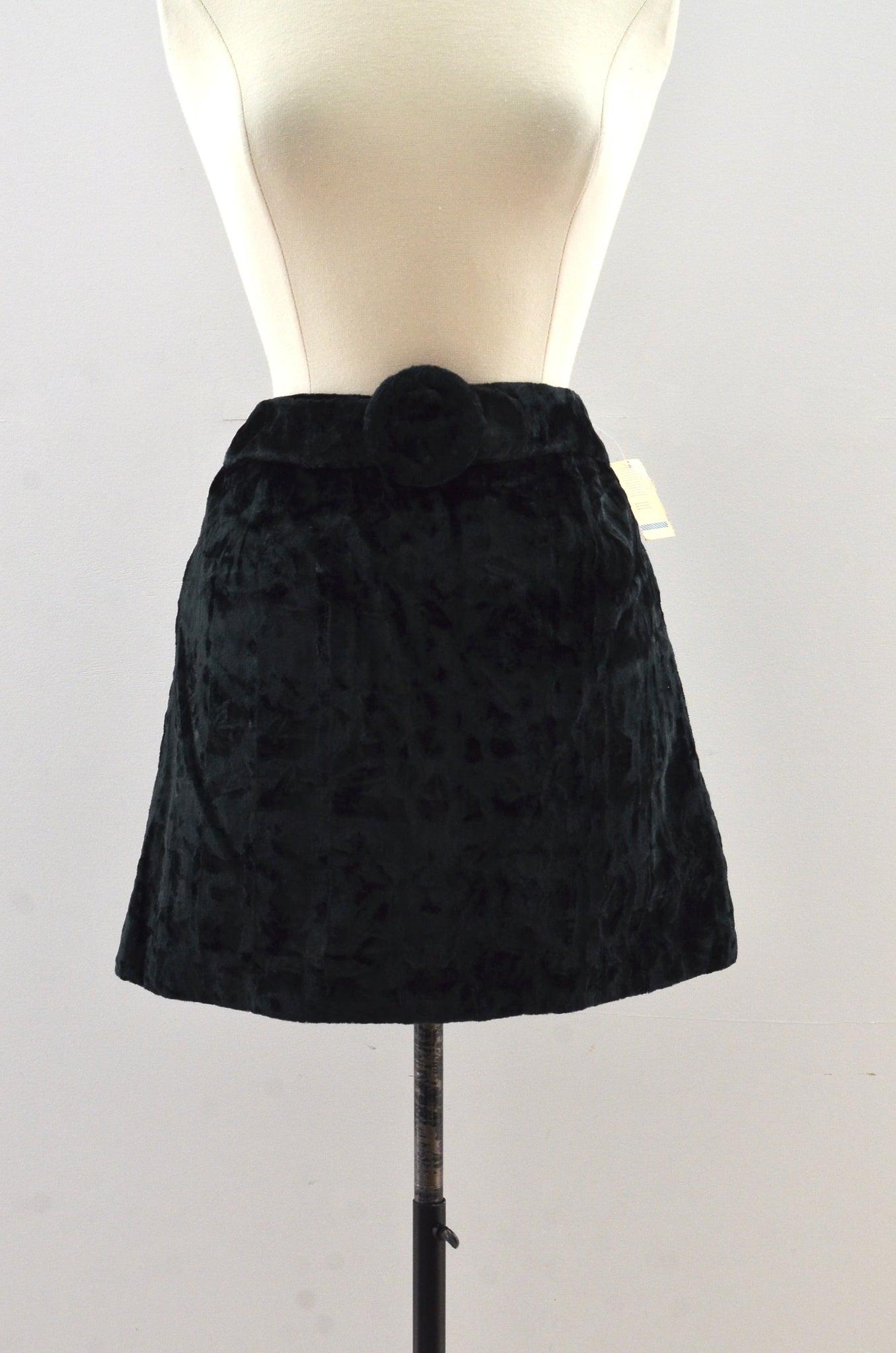 Vintage 60's Crushed Velvet Mini Skirt
