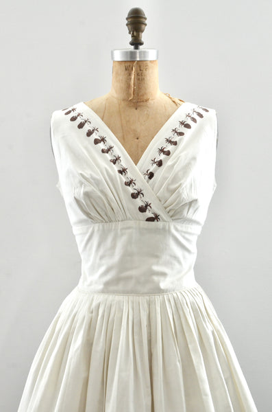 1950s 50's Pineapple Print Dress / small medium