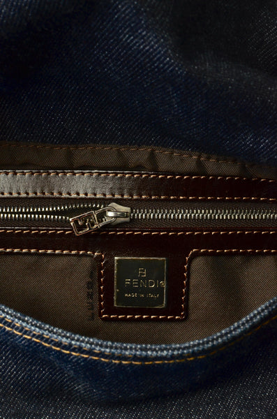 Fendi Denim Mamma Baguette Shoulder Bag