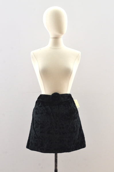 Vintage 60's Crushed Velvet Mini Skirt