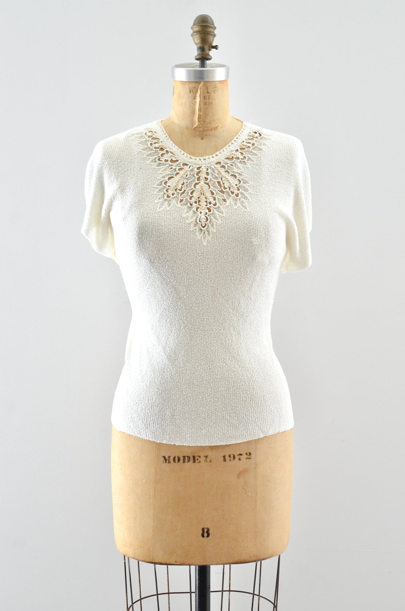 40's Knit Blouse / M