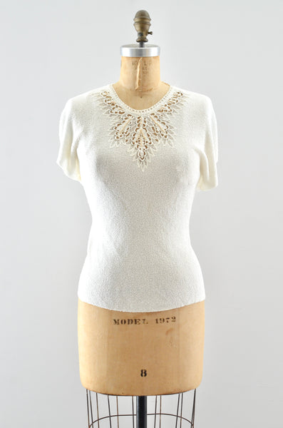 40's Knit Blouse / M