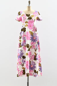 1960s Floral Maxi Dress - Pickled Vintage